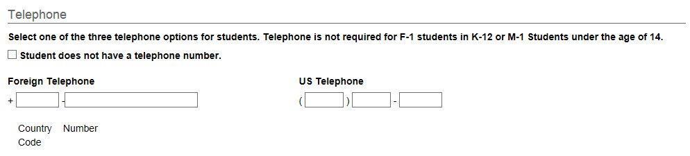 Telephone Section on Contact and Program Information Page