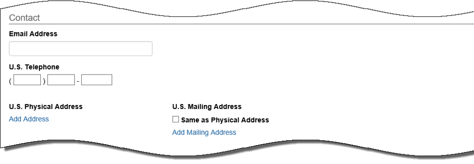 Add Dependent, contact section.