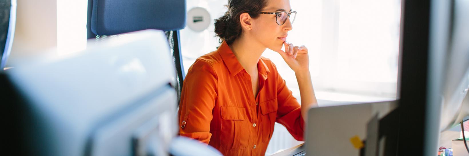 Woman on computer